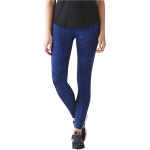 Lululemon Like Nothing 7/8 Tight - Antique Paisley Sapphire Blue Black